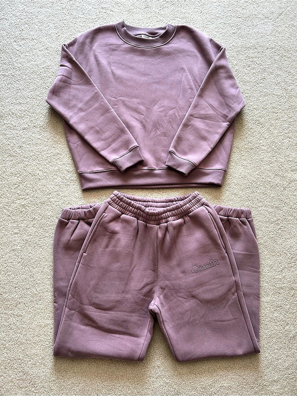 Comfort sweatshirt and jogger set Orchid/Mauve Sz Med NWOT